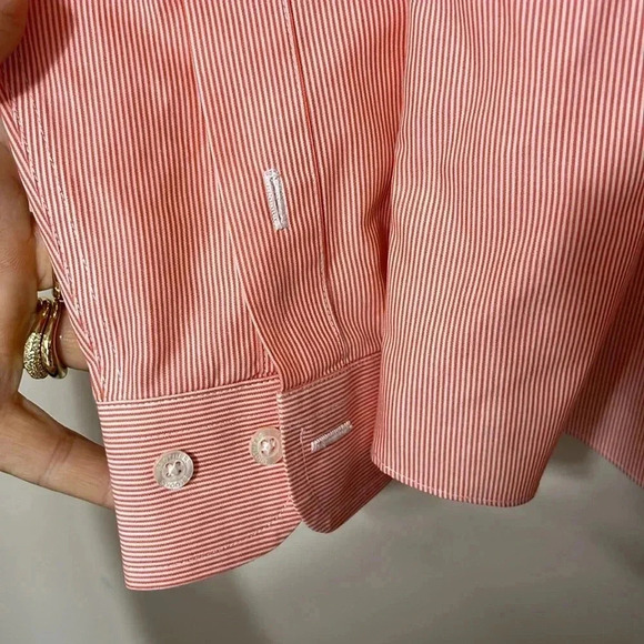 Brooks Brothers Orange White  Button Down Shirt Youth Church Easter Spring - Picture 7 of 7